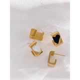 Stainless Steel Heart Stud Earrings Waterproof Romantic Jewelry for Women