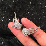 Boho Leaf Crystal Zircon Earring Feather Wings Stud Party Jewelry