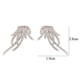 Boho Leaf Crystal Zircon Earring Feather Wings Stud Party Jewelry