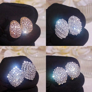 Geometric Crystal Stud Earrings for Women