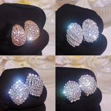 Geometric Crystal Stud Earrings for Women