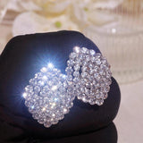 Geometric Crystal Stud Earrings for Women