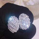Geometric Crystal Stud Earrings for Women