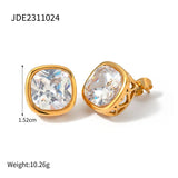 Uworld Zircon Square Stud Earrings Women Jewelry Gift