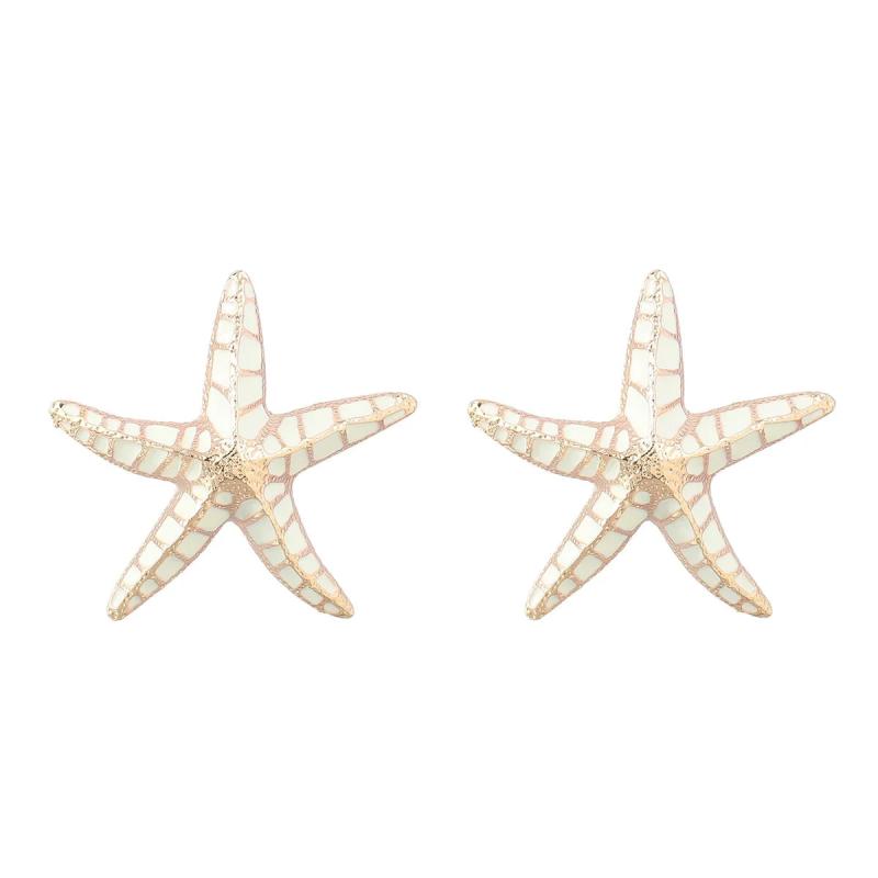 Metallic Candy Starfish Earrings Exaggerated Dangle Banquet Jewelry
