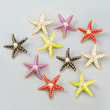 Metallic Candy Starfish Earrings Exaggerated Dangle Banquet Jewelry