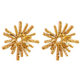 Stainless Steel Fireworks Flower Geometric Stud Earrings