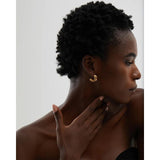 Minimalist Silver Double Stainless Steel Thick Charm Stud Earrings