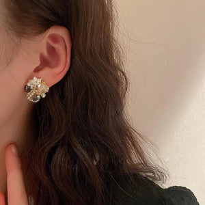 Crystal Flower Stud Earrings CZ Girl Teen Party Jewelry