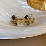 Crystal Flower Stud Earrings CZ Girl Teen Party Jewelry