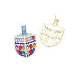 Crystal Dreidel Stud Earrings // Hanukkah Gift