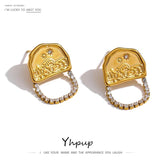 Stainless Steel CZ Stud Earrings 18K Metal Gift