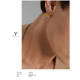 Stainless Steel CZ Stud Earrings 18K Metal Gift