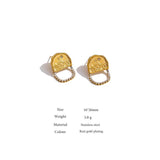 Stainless Steel CZ Stud Earrings 18K Metal Gift