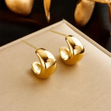 316L Stainless Steel C-Shaped Stud Earrings for Women