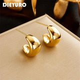 316L Stainless Steel C-Shaped Stud Earrings for Women