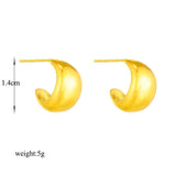 316L Stainless Steel C-Shaped Stud Earrings for Women