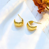 316L Stainless Steel C-Shaped Stud Earrings for Women