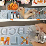 Alphabet Number Mold Crystal Epoxy Silicone Mold DIY Letter Pendant Resin Mold