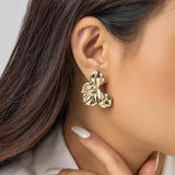 Irregular Flower Petal Stud Earrings for Women Statement Trending Piercing