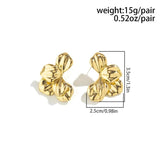 Irregular Flower Petal Stud Earrings for Women Statement Trending Piercing