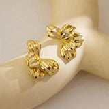 Irregular Flower Petal Stud Earrings for Women Statement Trending Piercing
