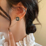 Micro Inlaid Zircon Letter Earrings High-end Jewelry