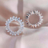 Women's Zircon Big Circle Earrings Glittering Charm Jewelry