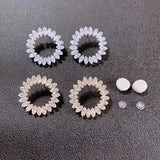 Women's Zircon Big Circle Earrings Glittering Charm Jewelry