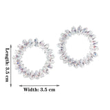 Women's Zircon Big Circle Earrings Glittering Charm Jewelry