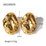 Youthway Stainless Steel Hammer Stud Earrings 18K PVD Plating Jewelry Women
