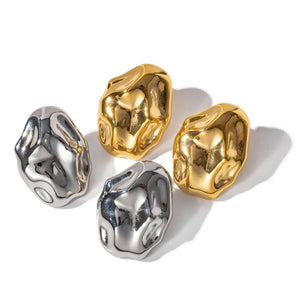 Youthway Stainless Steel Hammer Stud Earrings 18K PVD Plating Jewelry Women