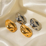 Youthway Stainless Steel Hammer Stud Earrings 18K PVD Plating Jewelry Women