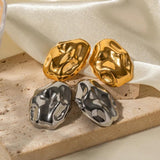 Youthway Stainless Steel Hammer Stud Earrings 18K PVD Plating Jewelry Women