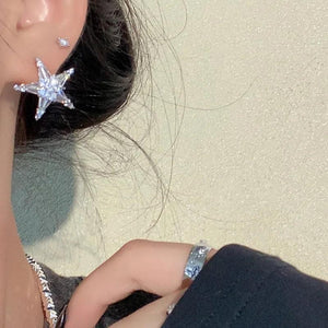 Delicate Star Earrings With Shinning Rhinestones Classic Jewelry Bijoux