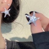 Delicate Star Earrings With Shinning Rhinestones Classic Jewelry Bijoux