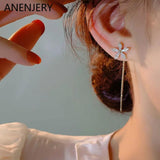 Zircon Flower Tassel Earrings Wedding Jewelry Gift