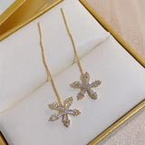 Zircon Flower Tassel Earrings Wedding Jewelry Gift