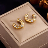 316L Stainless Steel Zircon Earrings For Women Girls Party Wedding
