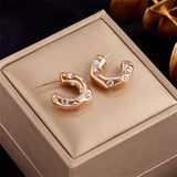 316L Stainless Steel Zircon Earrings For Women Girls Party Wedding