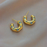 316L Stainless Steel Zircon Earrings For Women Girls Party Wedding