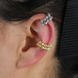 Silver Rivet Spiked CZ Geometric Earring