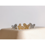 CZ Stainless Steel Butterfly Stud Earrings Waterproof
