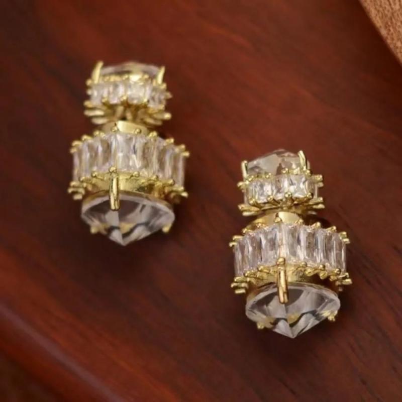 Double-Sided Candy Earrings Square Jewelry Versatile