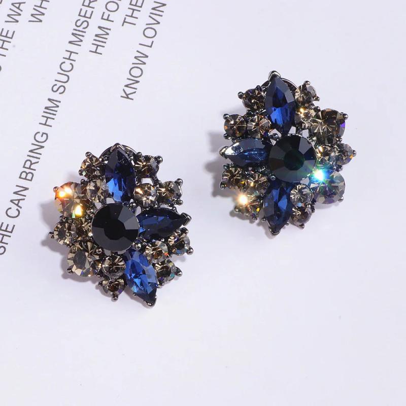 Vintage Bohemian Style Crystal Stud Earrings for Women Jewelry