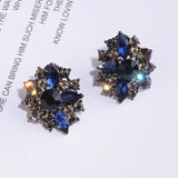 Vintage Bohemian Style Crystal Stud Earrings for Women Jewelry