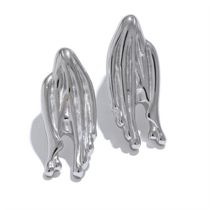 Stainless Steel Irregular Geometric Metal Earrings