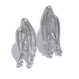 Stainless Steel Irregular Geometric Metal Earrings