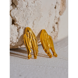 Stainless Steel Irregular Geometric Metal Earrings