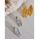 Stainless Steel Irregular Geometric Metal Earrings